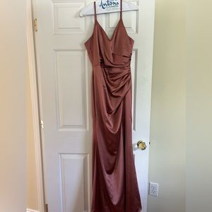 Revelry size 8 satin Rory dress in desert rose